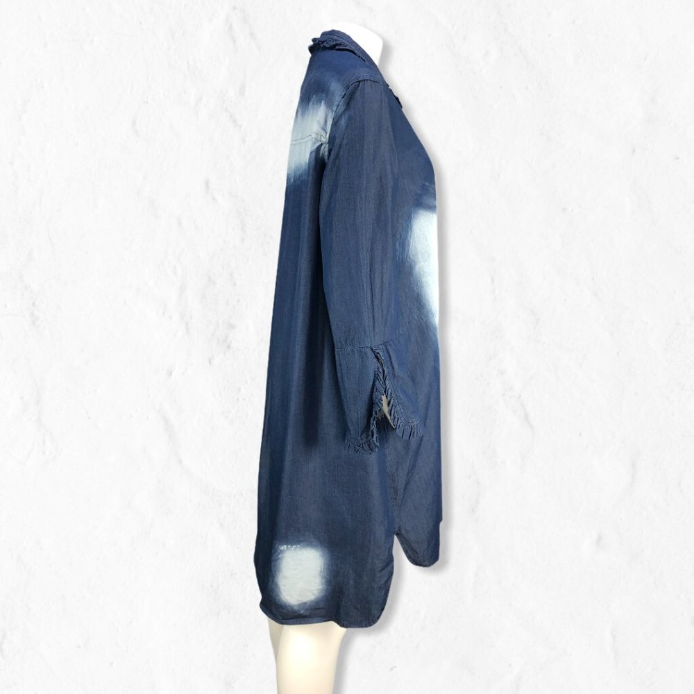 NWOT Denim Easel Distressed Button Up Shirt Dress - Picture 3 of 14